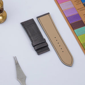 Matte Grey Alligator Leather Straps for Panerai Radiomir