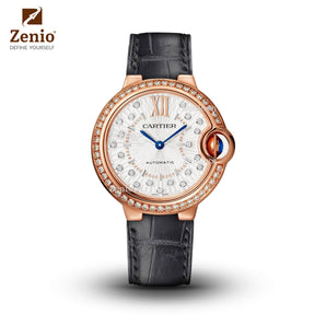 Matte Grey Alligator Strap For Cartier Ballon Bleu - New Clasp