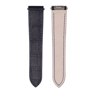 Matte Navy Aligator Strap For Cartier Santos - Classic clasp