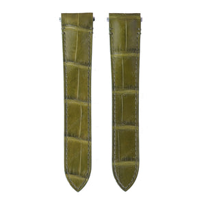 Matte Olive Alligator straps for Cartier Santos
