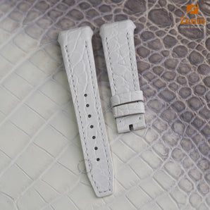 Matte Round Scale White Aligator Strap For Frank Muller Vanguard