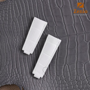 Matte White Alligator Strap for Rolex Submariner