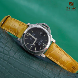 Matte Yellow Alligator Leather Straps for Panerai Radiomir