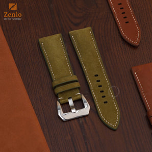 Moss Green Nubuck Ostrich Leather Straps for Panerai Radiomir