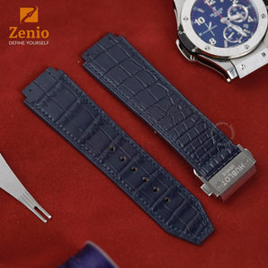 Navy Aligator Strap For Hublot Big Bang