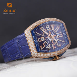 Navy Blue Aligator leather straps for Frank Muller Vanguard V45