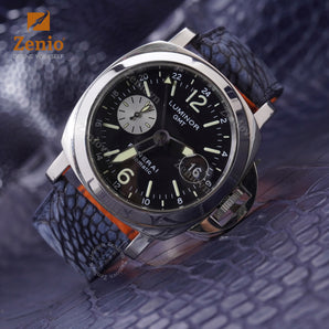 Navy Nubuck Ostrich Leather Straps for Panerai Luminor