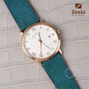 Navy Pueblo Badalassi Carlo Leather Watch Strap