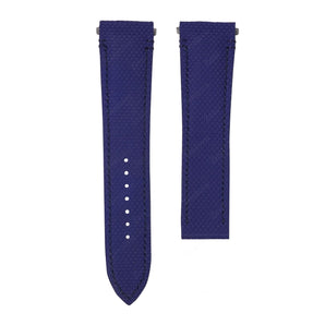 Navy FKM sailcloth-pattern straps for Cartier Santos