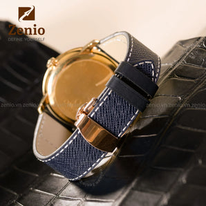 Navy Saffiano Strap For Omega Deville