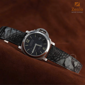 Black Nubuck Ostrich Leather Straps for Panerai Radiomir