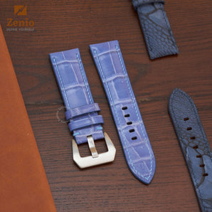 Matte Ocean Blue Aligator Leather Straps for Panerai Radiomir