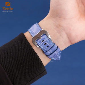Matte Ocean Blue Aligator Leather Straps for Panerai Luminor Due
