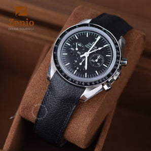 Black Togo Strap For Omega Speedmaster Professional (Not Curved End)