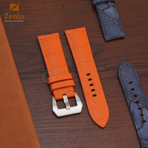 Matte Orange Aligator Leather Straps for Panerai Luminor