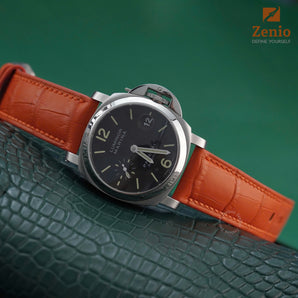 Matte Orange Aligator Leather Straps for Panerai Luminor