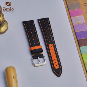 Black Alran mix with Orange Rally Leather Straps