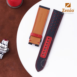 Rally Black mix Red Epsom Leather Straps for Panerai
