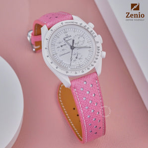 Rally Pink mix White Moonswatch Moonphase - White  Straps