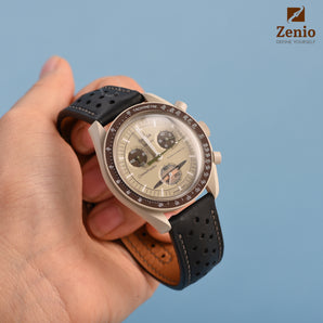 Rally Black mix Grey Strap For Moonswatch Mission to Saturn