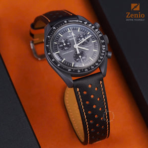 Rally Black mix Orange Strap For Moonswatch Mission to Mercury