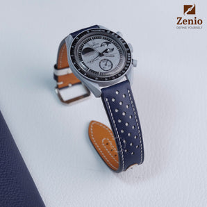 Rally Navy mix White Strap For Bioceramic Moonswatch Mission to Earthphase