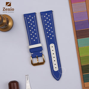 Rally Ocean Blue Swift Strap For Moonswatch Moonphase - White