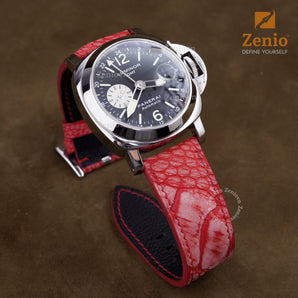 Red Nubuck Ostrich Leather Straps for Panerai Luminor