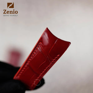 Glossy Ferrari Red Alligator Curved End Strap for Rolex Submariner