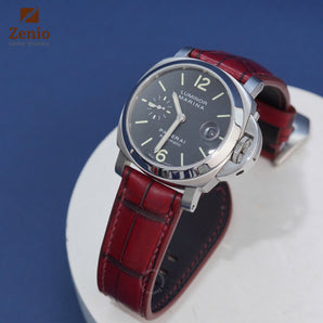 Matte Reddish Brown Aligator Leather Straps for Panerai Radiomir
