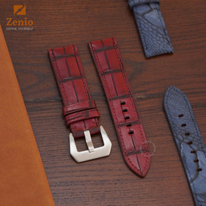 Matte Reddish Brown Aligator Leather Straps for Panerai Radiomir
