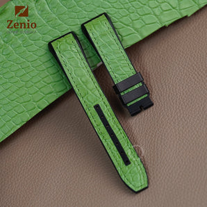 Round Scale Matte Green Aligator Frank Muller Vanguard Straps