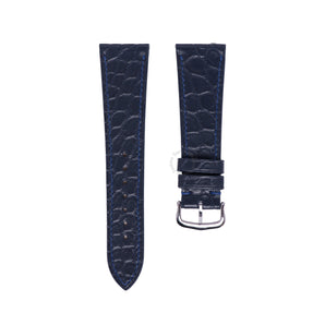 Round Scale Navy Alligator Slim Strap For Cartier Tank - Buckle Style