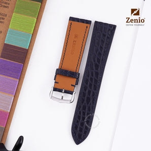 Navy Blue Alliagtor leather straps for Cartier Tank