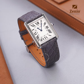 Stone Grey Alliagtor leather straps for Cartier Tank