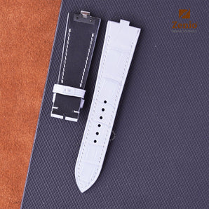 Blue Grey Alligator Leather Strap for Vacheron Constantin Overseas