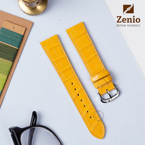 Sun Yellow Alligator Slim Strap For Omega Seamaster