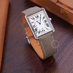 Taupe Epsom leather straps for Cartier Tank