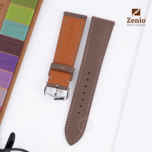 Taupe Epsom leather straps for Cartier Tank