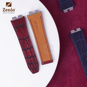 Two tone Burgundy Alligator straps for Hublot Spirit Bigbang One Click