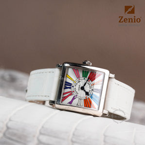 White Alligator Leather Straps for Franck Muller Master Square