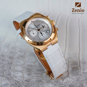 White Alligator Leather Strap for Vacheron Constantin Overseas
