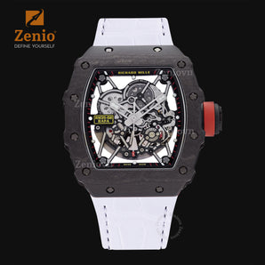 White Alligator leather Velcro watch strap for Richard Mille