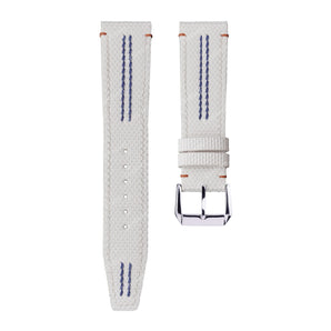 White Sailcloth with Blue Stitch Sport Strap