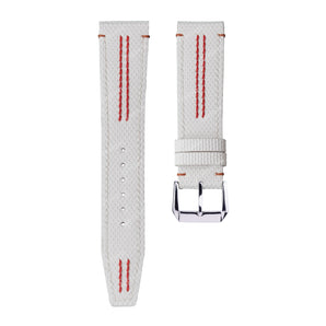White Sailcloth with Red Stitch Sport Strap