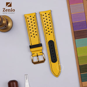 Yellow Alran mix with Black Rally Leather Straps