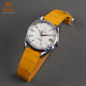 Sun Yellow Alligator Slim Strap For Omega Seamaster