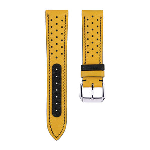 Yellow Alran Rally Leather Strap With Black Accents