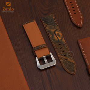 Yellow Nubuck Ostrich Leather Straps for Panerai Radiomer