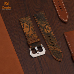 Yellow Nubuck Ostrich Leather Straps for Panerai Radiomer